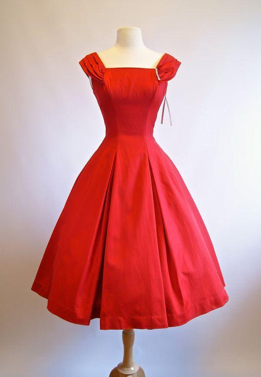 1950S Vintage Ball Cocktail Homecoming Dresses Gertie Gown Red Mini Short Dress Party Gowns