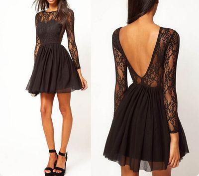 , Black Lace Homecoming Dresses Kiersten CD6897
